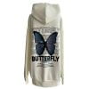 Hoodie Oversize Canguro Butterfly Blanca