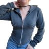 Campera Efecto Corset Gris Oscuro