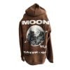 Hoodie Oversize Canguro Moon Earth 1 Chocolate